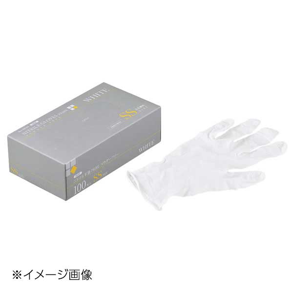 エクセルフィット ニトリル手袋 ホワイト N600 パウダーフリー(100枚入)M 192144