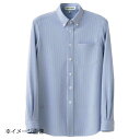 ストライプシャツ・長袖 CH4497-1 L ホワイトブルー