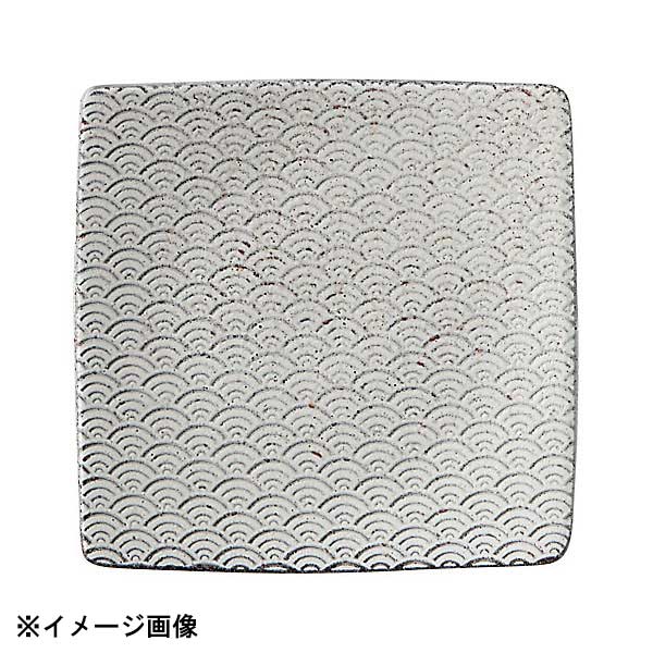花伝 古代粉引き 青海波 13.5cm正角皿 57683067