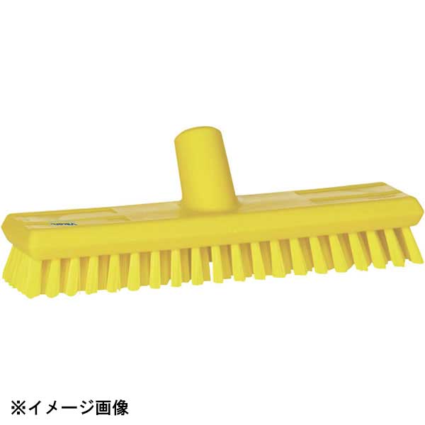 硬い毛質のスタンダードタイプのデッキブラシ（通水機能付き)。一般的なデッキブラシよりも幅広の為、効果的に洗浄できます。●サイズ　外幅×奥行×高さ　毛長：275×95×H94mm25mm●材質：本体：ポリプロピレン　毛：ポリエステル●生産地：デンマーク