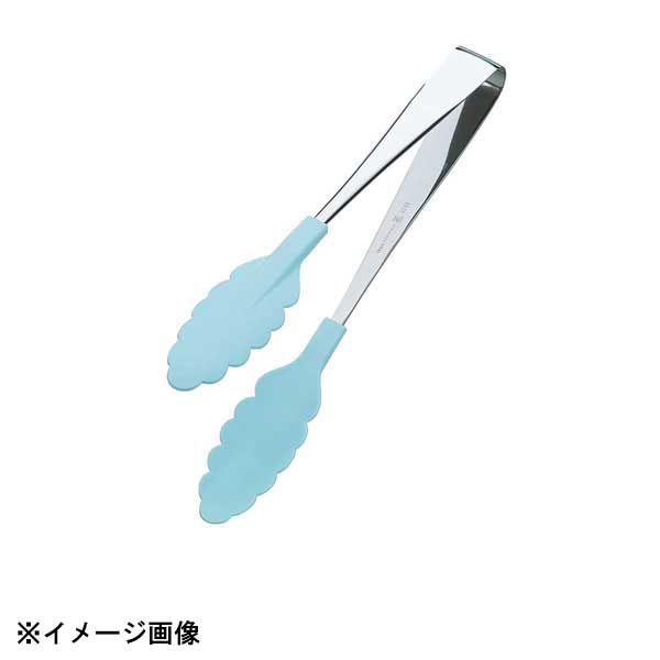 田辺金具 抗菌耐熱カラートング 250mm アイスブルー 083193