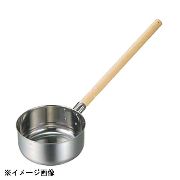 目盛付で見やすく、抗菌柄で衛生的。※目盛付です。●サイズ　内径×深さ×柄長：φ100×48×345mm●材質：頭部:18-8ステンレス 柄:ポリプロピレン●生産地：燕三条