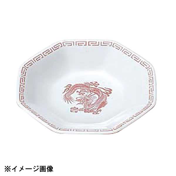 エンテック 瑞祥 CA-30 八角皿 (竜模様) 白/赤 311043