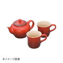 ル・クルーゼ ティーポット&マグ ル・クルーゼ (Le Creuset) ティーポット&マグSS(2個入)セット チェリーレッド 910296-00