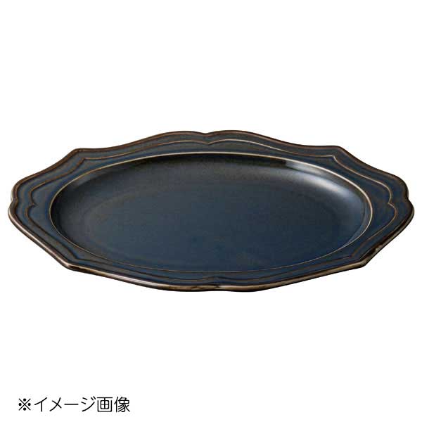 桐井陶器 モデルノ MODERNO カードル(BL) 24.5cm楕円皿 935-3103