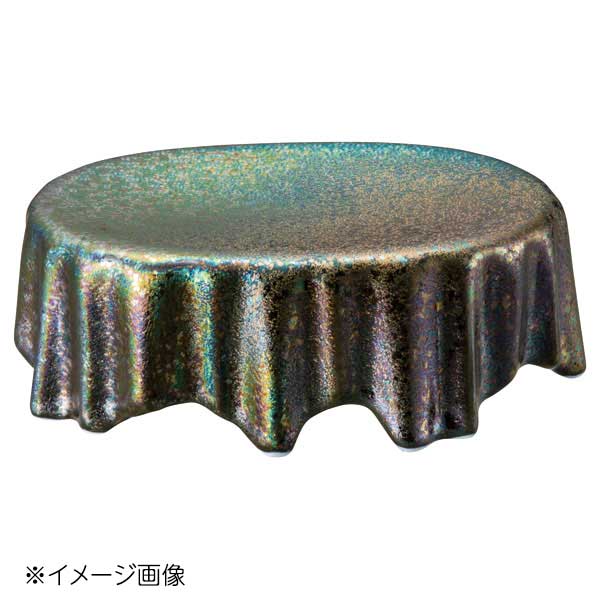 桐井陶器 モデルノ MODERNO arcanum(アルカナム) 16cm楕円テーブルクロス アイアングレー BM-010-AH