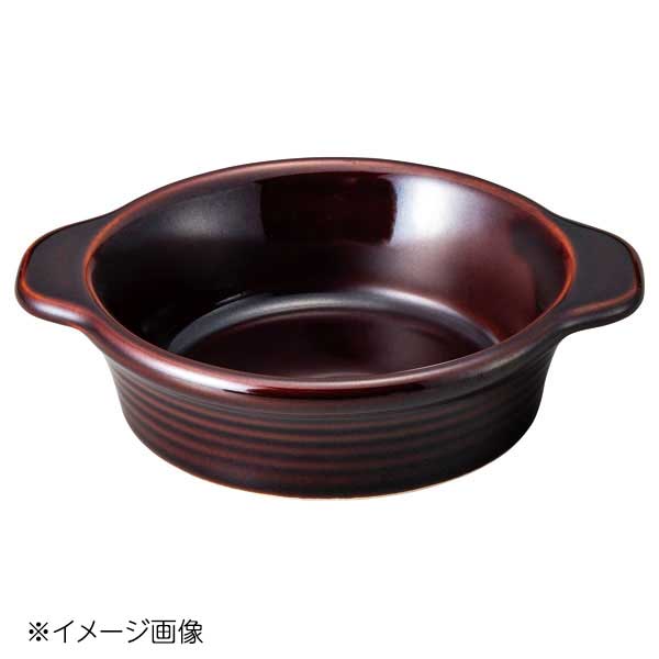 桐井陶器 モデルノ MODERNO 13cm厚口丸グラタン(アメ) 101-83