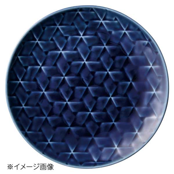 桐井陶器 モデルノ MODERNO 網代(あじろ) 網代 17cm丸皿 藍 876-3906