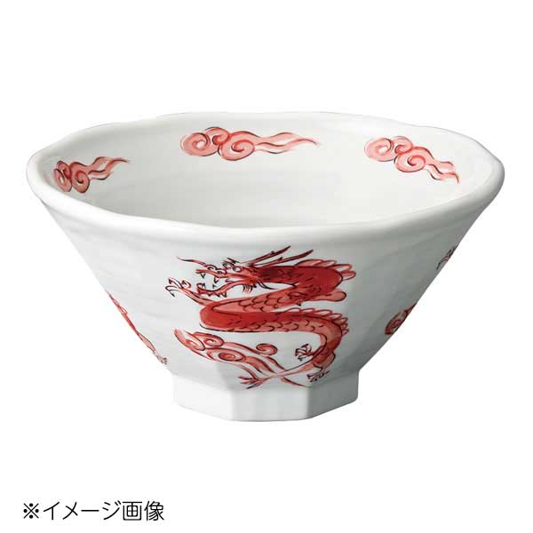 Ramen Bowls - 桐井陶器 モデルノ MODERNO 赤昇龍 八角7.0丼 064-A503