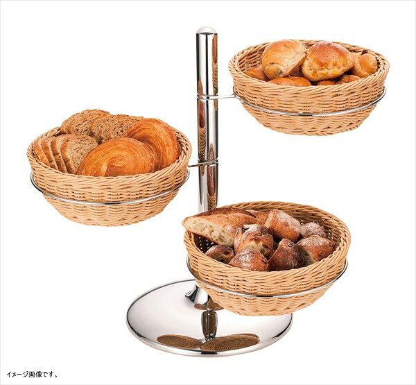 ユキワ PPラタン製 パンかごスタンド 丸型