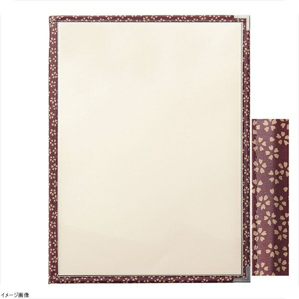 PP布地クリアテーピングメニューブック 桜柄 PTA－441 赤