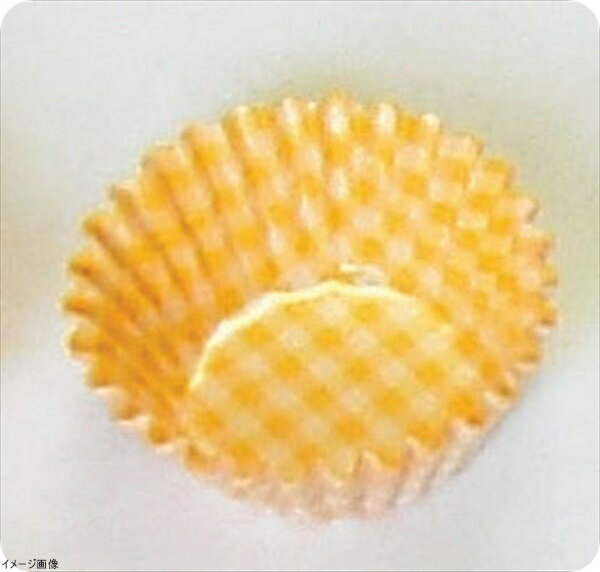 オーブンケース チェック柄（250枚入） 4号深口 黄