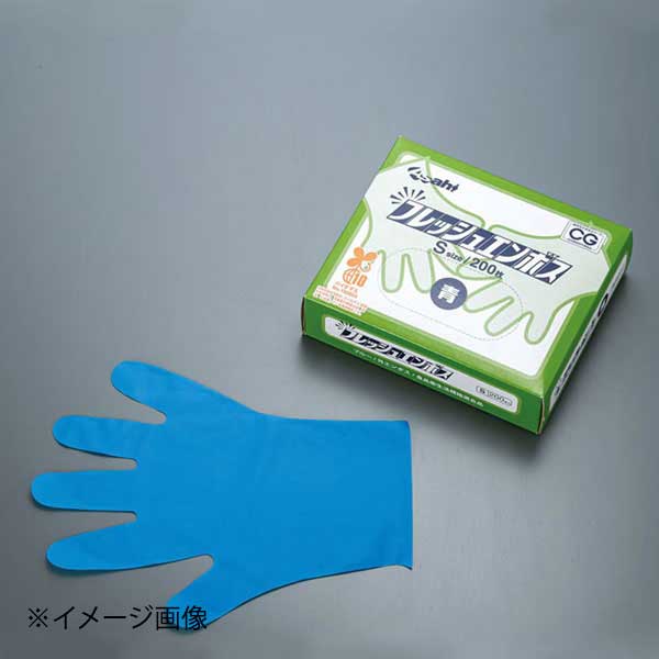 フレッシュエンボス手袋 バイオマス M ブルー(200枚入)
