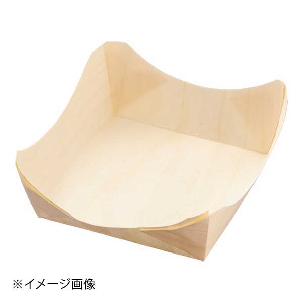 ヤマコー株式会社 経木容器 角型(100枚入)ポプラ 23593 大