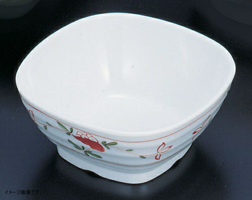 メラミン「赤絵」 角小鉢 AK-50