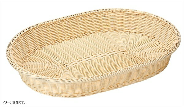 ディスプレイ バスケット 樹脂 かご 小判 食洗機 対応 白 60号 (約60×45×9cm) 91-084A