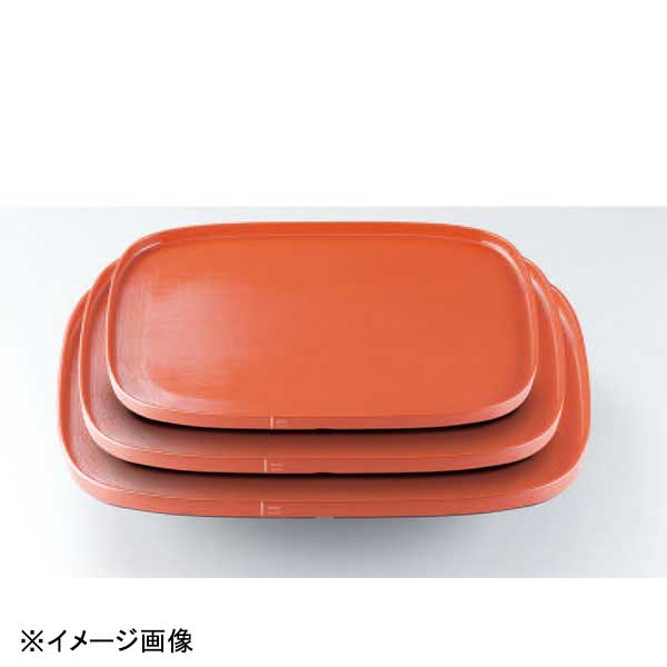 若泉漆器 新小判盆 朱刷毛目NS 尺3寸 B-10-14