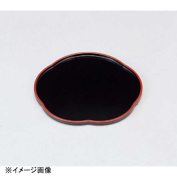 若泉漆器 梅型盆 黒天朱 9寸 B-18-78