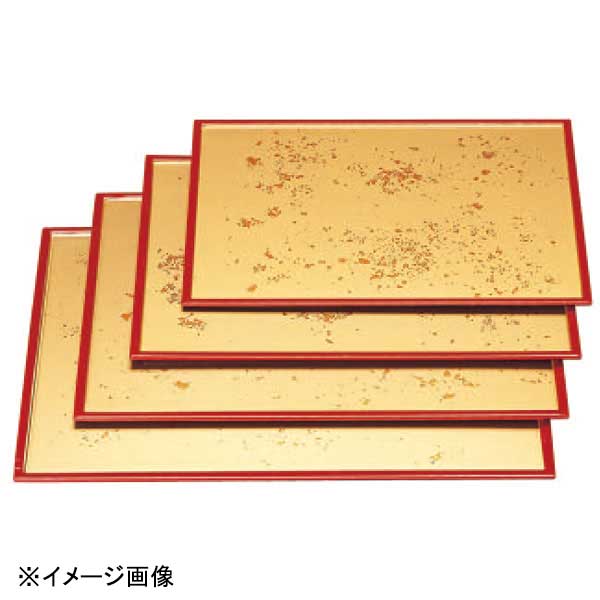 若泉漆器 日野盆 色紙金箔渕朱/うぐいす乱糸塗渕黒 尺3寸 1-57-18