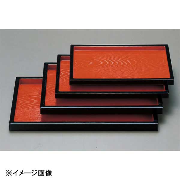 若泉漆器 そば盆 朱木目渕黒 3ツ膳 1-71-15