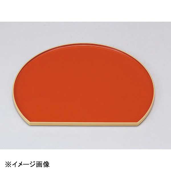 若泉漆器 半月会席盆 白木内朱 尺2寸 1-81-1