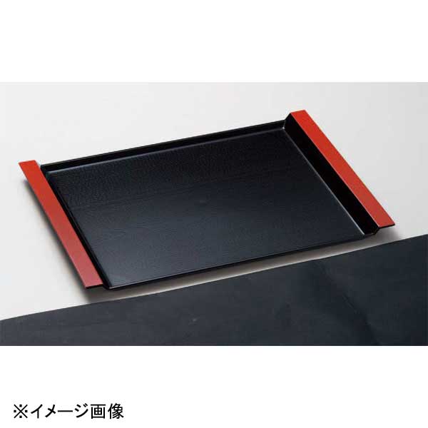 若泉漆器 白山木目盆 黒天朱 尺2寸 B-24-2