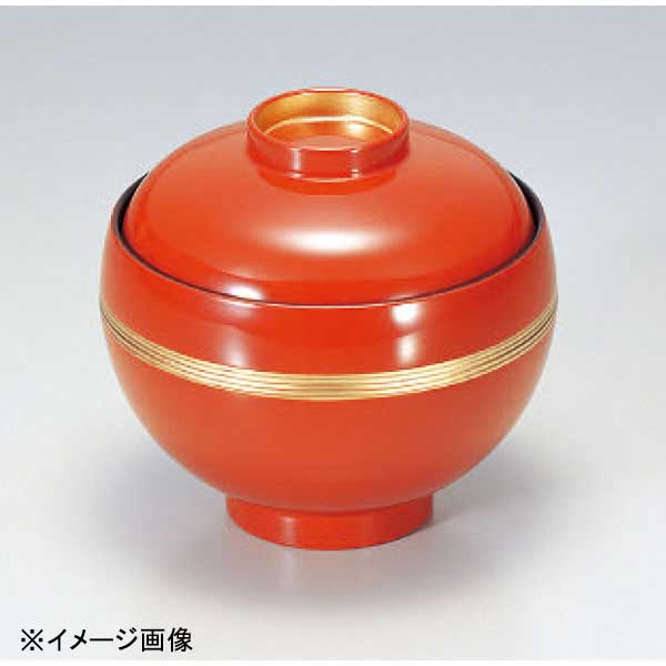 若泉漆器 大和吸椀 朱つば帯金 1-159-2
