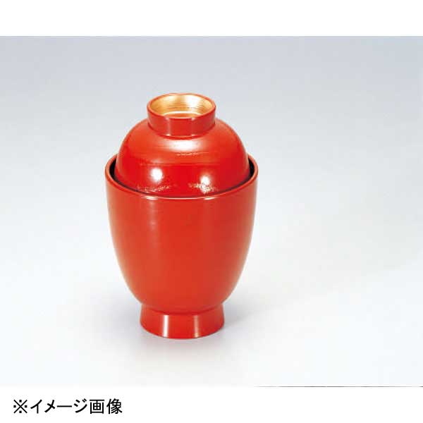 若泉漆器 つぼね小吸椀 朱木目つば金 1-182-7