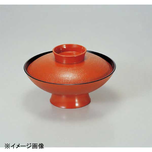 若泉漆器 5.5寸煮物椀 朱布目 1-206-1