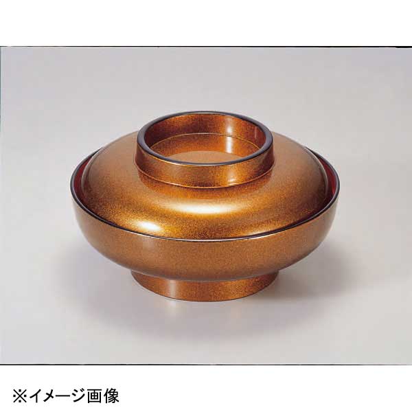 若泉漆器 6寸大平煮物椀 金梨地内朱 1-212-7