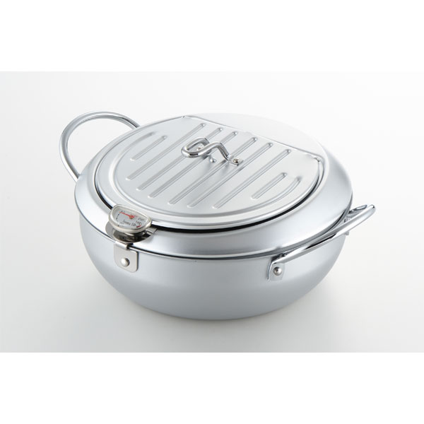 ヨシカワ yoshikawa 味楽亭フタ付天ぷら鍋24cm(温度計付) SJ1025