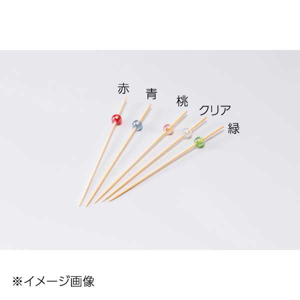 ヤマコー 用美 ビーズ串9cm 赤 (50本入) 21600