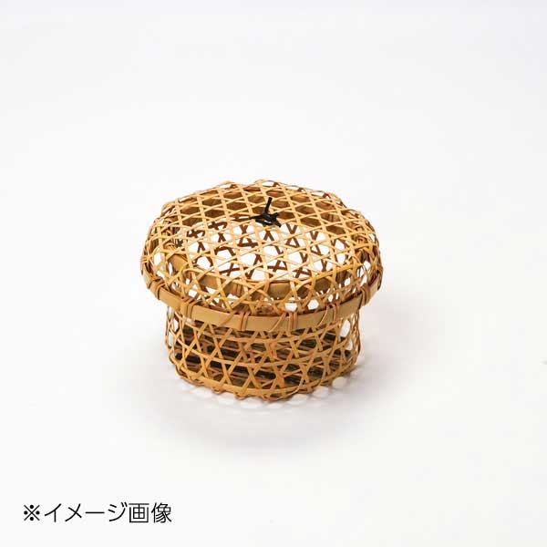 ヤマコー 用美 白竹・かぶせ蓋付料理篭 丸(小) 22705
