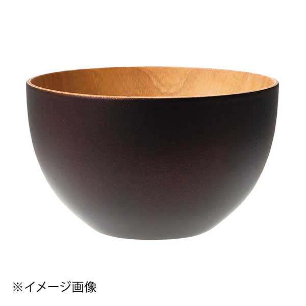 ヤマコー 用美 強化塗装・木製ボウル(中)いぶし銅 32517
