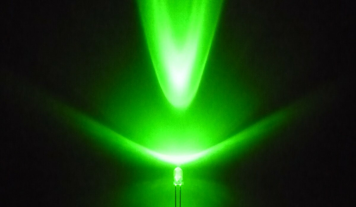5個セット 国産砲弾型3φ緑色LED DC3V用リード線付き　DIY・電子工作・手作りLEDライト/イルミネーション用