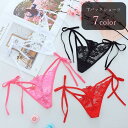 Tバックショーツ 紐パン パンツ レディース 女性 下着 インナー サイド紐 サイドリボン レース シースルー 透け アシンメトリー 左右非対称 花柄