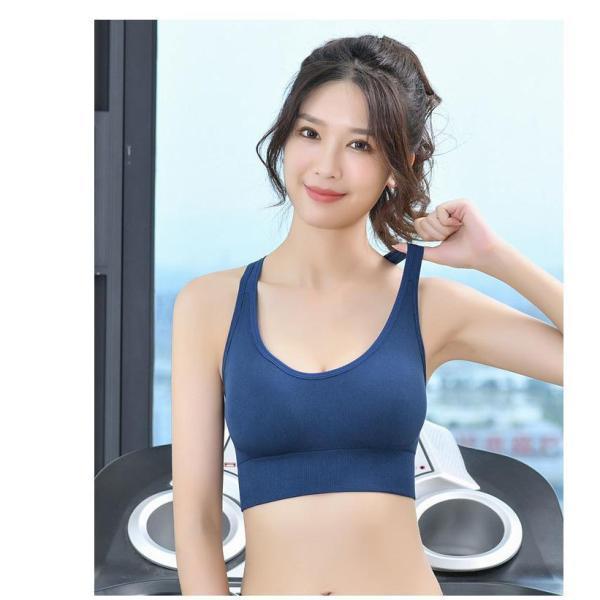 送料無料 スポーツブラ ヨガブラ ノンワイヤーブラ ハーフトップブラ ブラジャー ...
