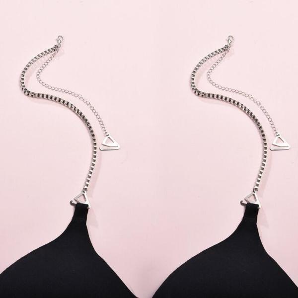 送料無料 ブラストラップ チェーン ブラ紐 ブラジャー 付け替え 交換 ストラップ シルバーカラー かわいい おしゃれ ゴージャス ブラジャーストラップ ショル