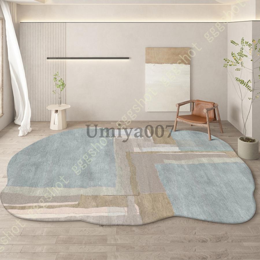Wool - ラグ カーペット 2畳 低反発 ラグマット 北欧 厚手 洗える 防音 滑り止め付 楕円形 床暖房対応 ホットカーペット対応 防ダニ 抗菌 厚い オールシーズン