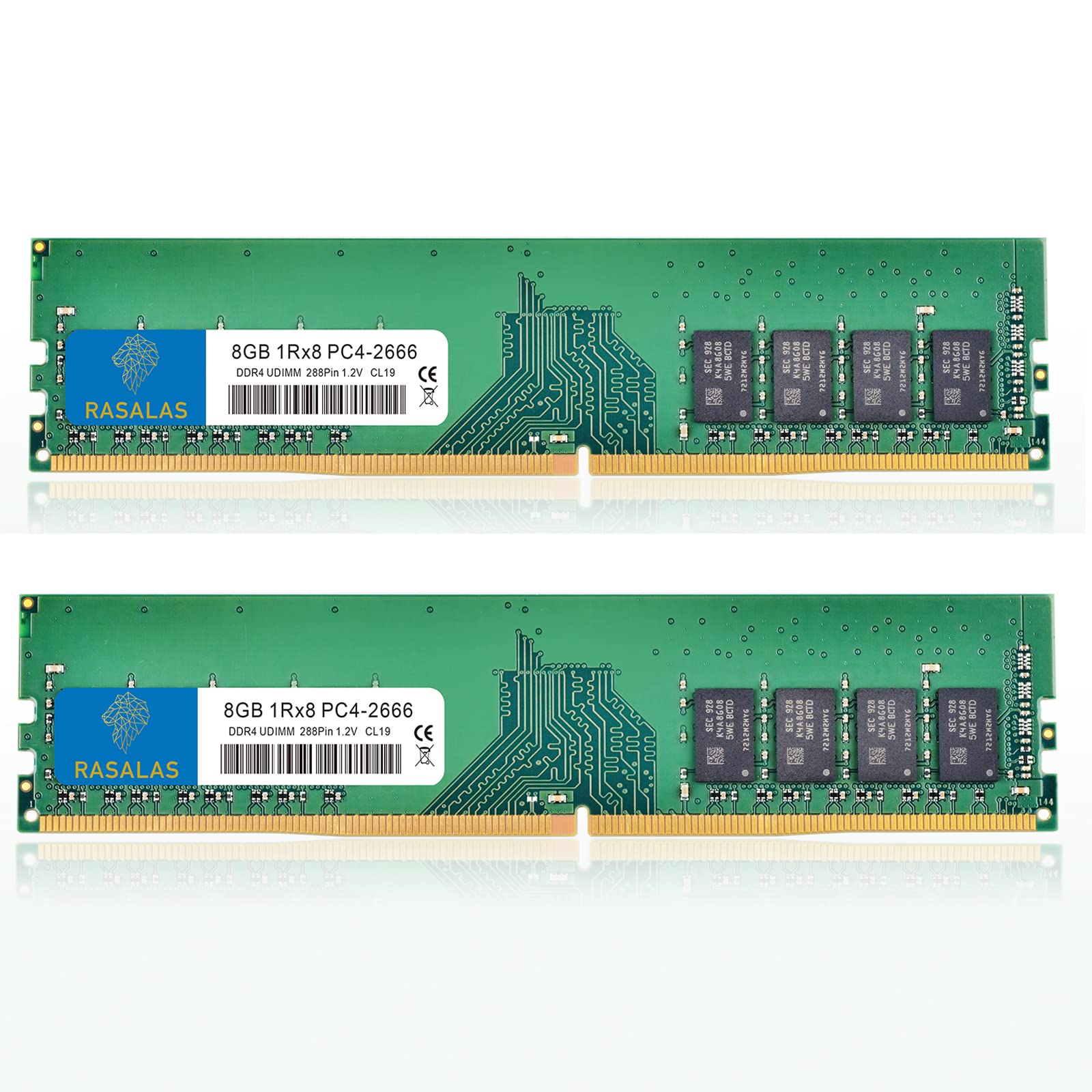 16GB デスクトップメモリ PC4-21300 DDR4-2666 8GBX 2枚 1RX8 UDIMM PC用 RAM 288Pin 1.2V CL19 Unbuffered NON-ECC
