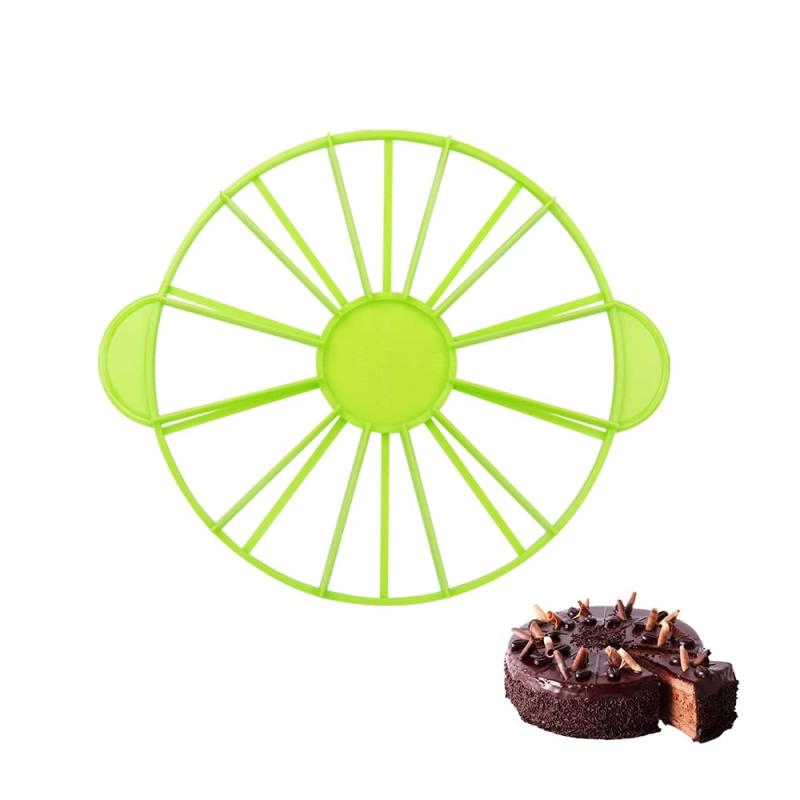 円形ケーキカッター スライス パイ ケーキ10 / 12分 分割目印ツール デバイダー ダークレッド ケーキ分割器グリーンラウンド (緑)