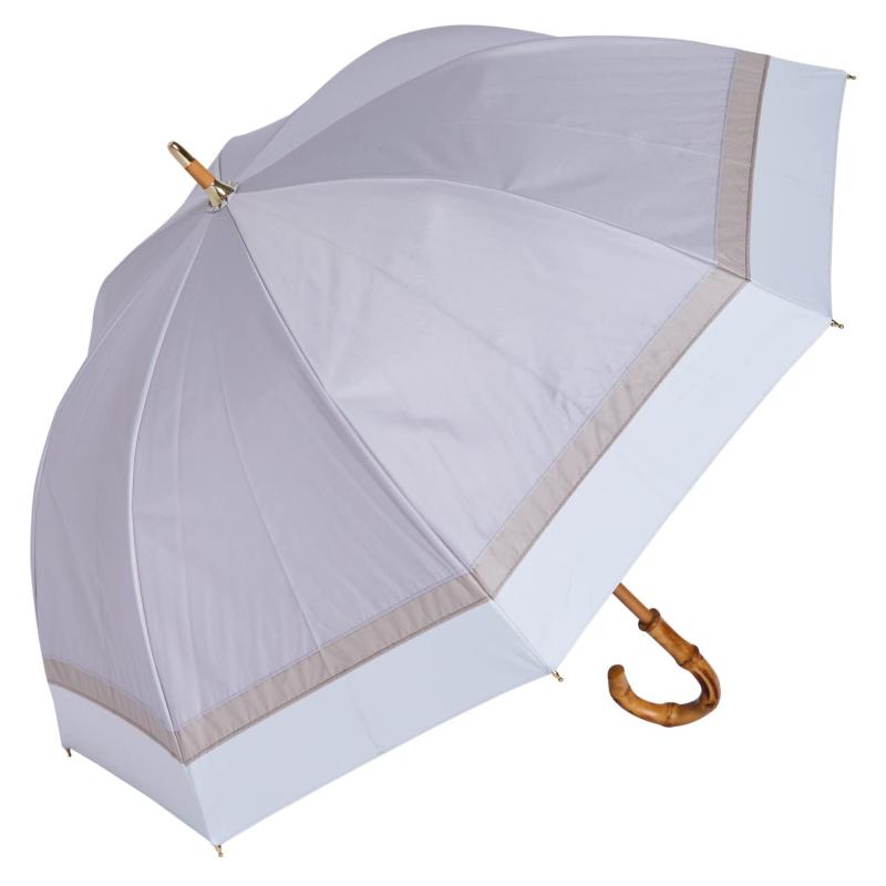 Rakuten - Refume レフューム 日傘 長傘 完全遮光 遮光率100% 軽量 遮光 遮熱 晴雨兼用 UVカット REFU-0021 グレージュ ホワイト 白