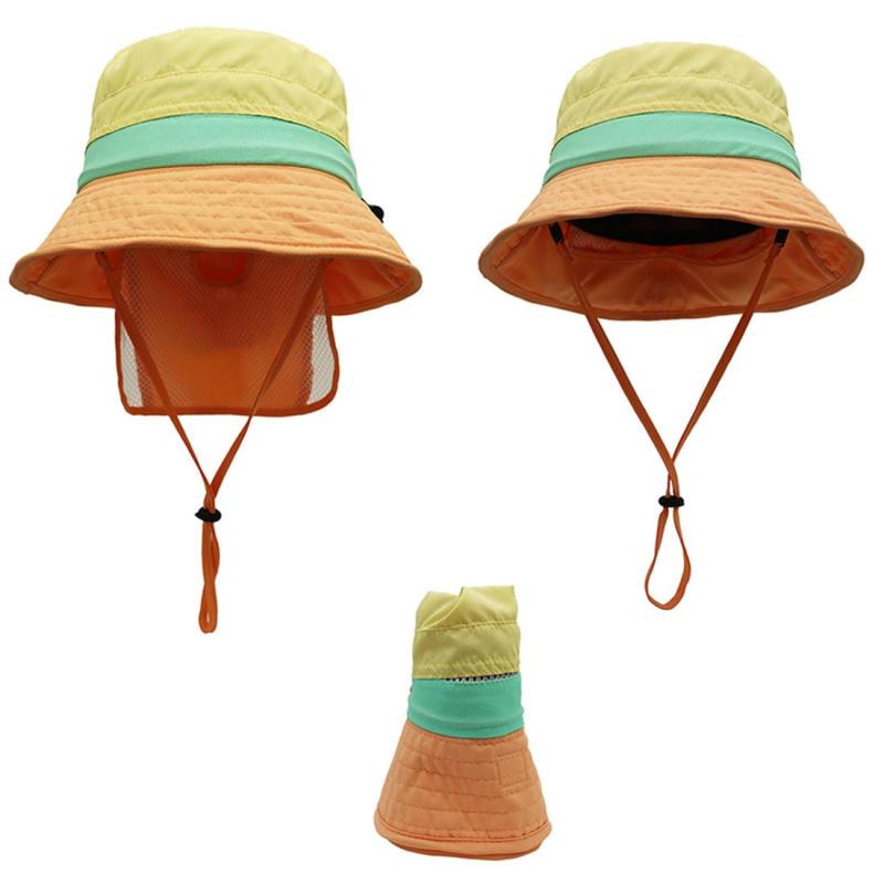 [JYZ] キッズ Kids ビーチハット UVカット 子供 日よけ帽子 ベビー バケットハット サファリハット 夏 男の子 女の子 UPF50+ ネックカバー付き 軽量 通気 吸汗速乾 フラップキャップ アウトドア
