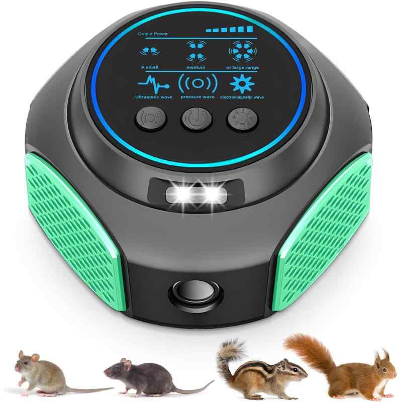超音波 ネズミ駆除器 害虫防除 動物撃退器 360度死角なし 電磁波タイプ 強力対策 静音 無毒無臭 ゴキブリ・害虫対策 有効範囲広め 約350平方メートル 屋内専用 寝室 台所 リビング 倉庫 ガレ