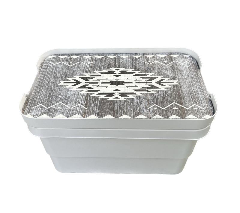 アウトドアシン ランクカーゴ天板 無印頑丈収納ボックス・リス・トラスコ対応 オルテガ柄 天板 オリジナル