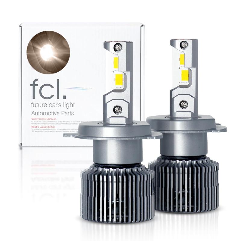fcl.(エフシーエル) H4 LED ヘッドライト バルブ ハロゲン 電球色 暖色 ホワイト白色 車検対応 左右分2個入り 静音設計 ファン付き 長寿命