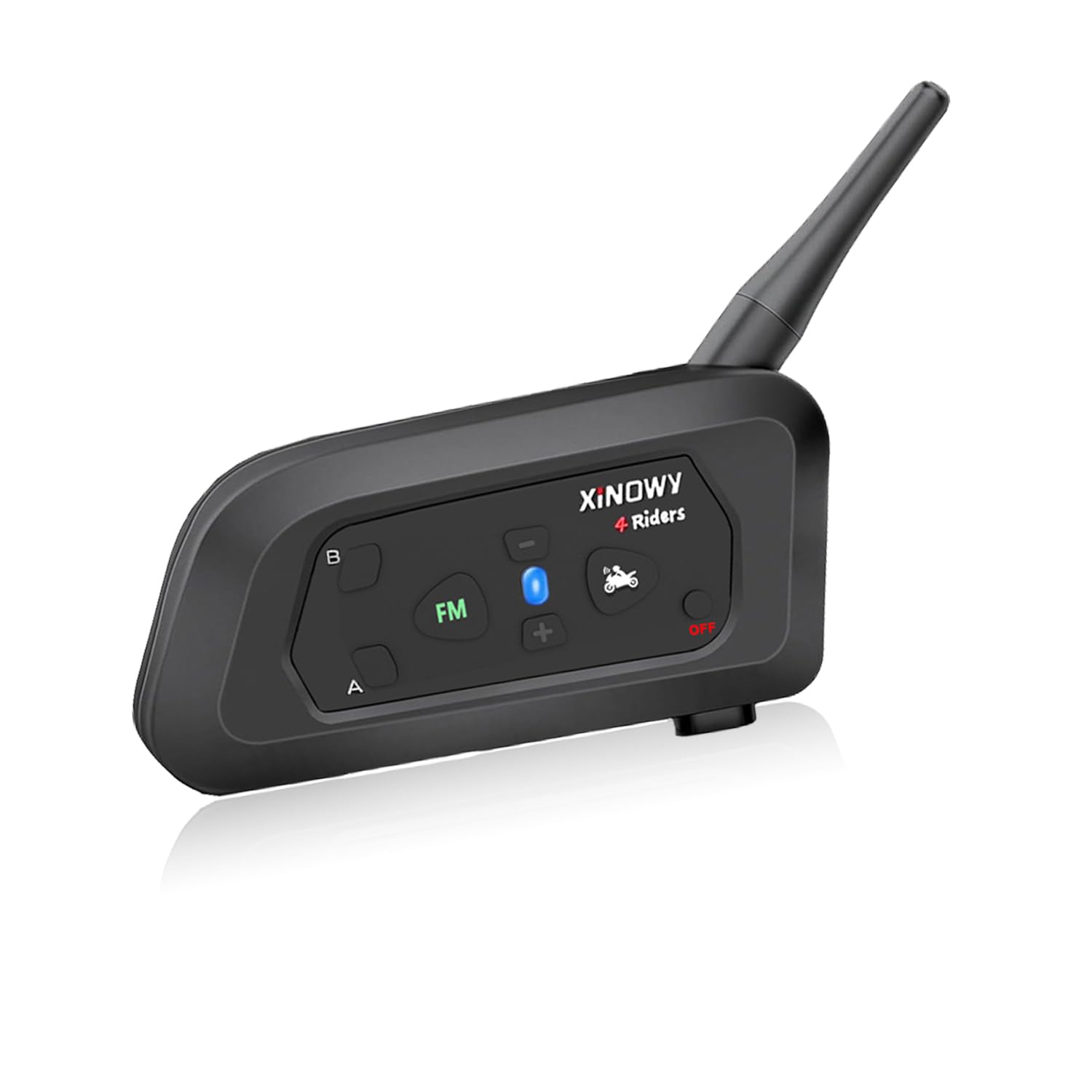 Mihono 4Riders Interphone バイク用 インカム V4 ツーリング対応 4人同時通話可能 FMラジオ 音楽 IP65防水 ブルートゥース インターコム 3.5ミリ端子 ヘッドセット 日本語説明書付き 「技適認証済」1