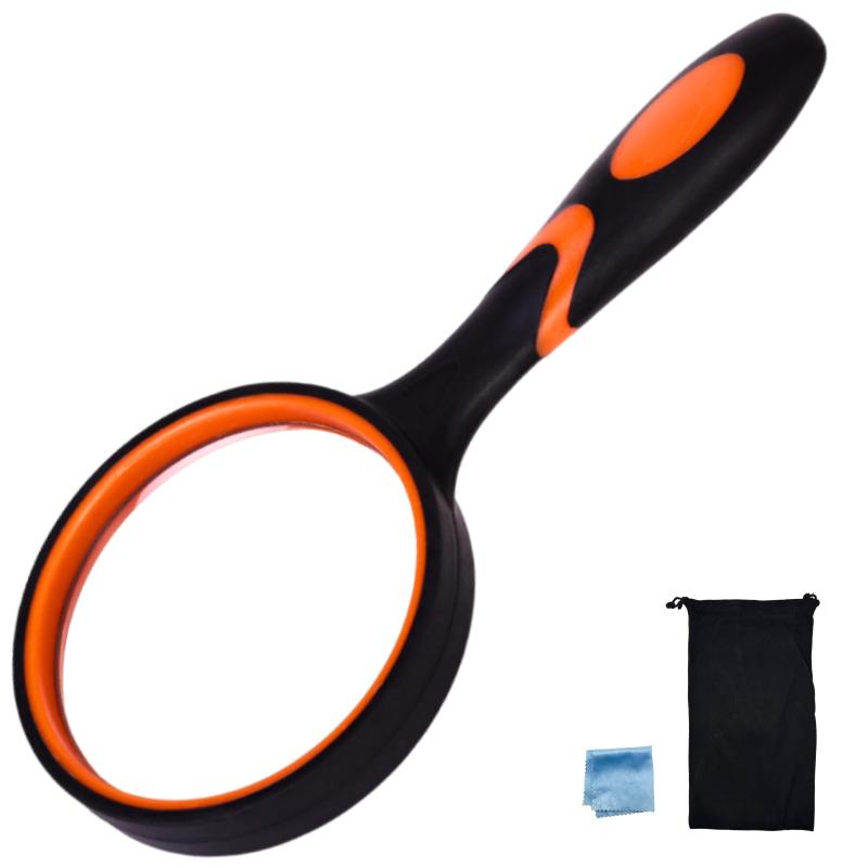 Kitekorosso 手持ちルーペ レンズ径100mm 6倍 大型 拡大鏡 虫眼鏡 拡大レンズ 読書 絵画 新聞 地図 精密機械の修理 骨董品鑑賞などに 見やすい 携帯便利 [並行輸入品]