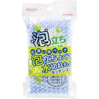 乐天商城 - アイセン 泡立ち水切れスポンジ ネット
