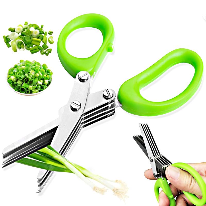 アップグレード版 はさみ ハーブはさみ ハサミ シュレッダー 超精密カット 多機能デザイン 耐摩耗 ステンレス刃 フレッシュハーブ用 キッチン野菜カット兼用 コンパクト収納可能